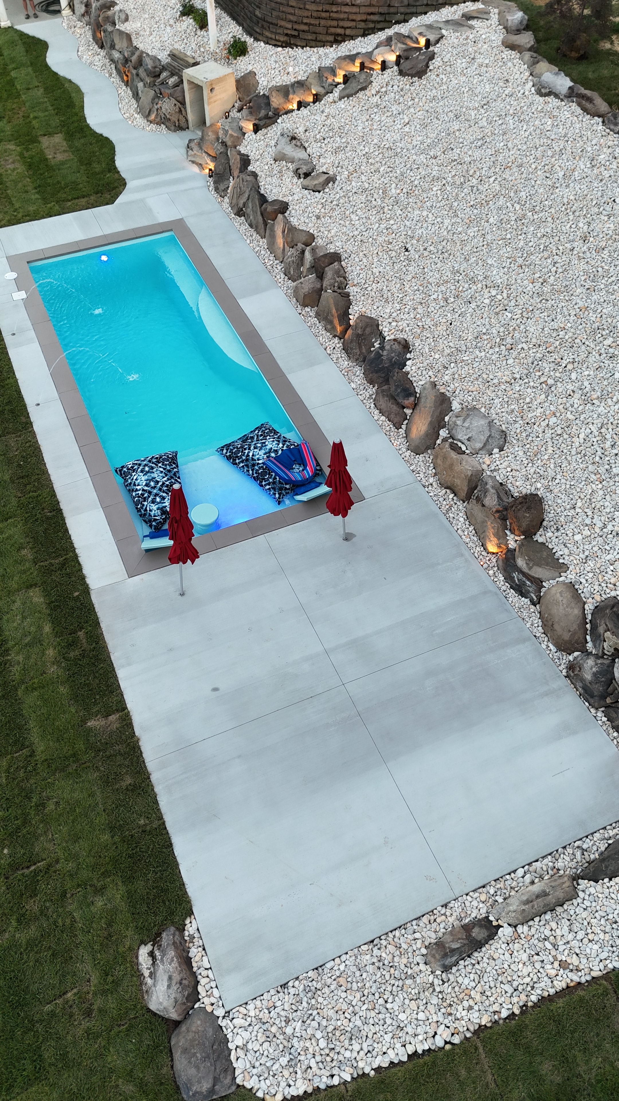 Hillside Retreat — aerial daytime view